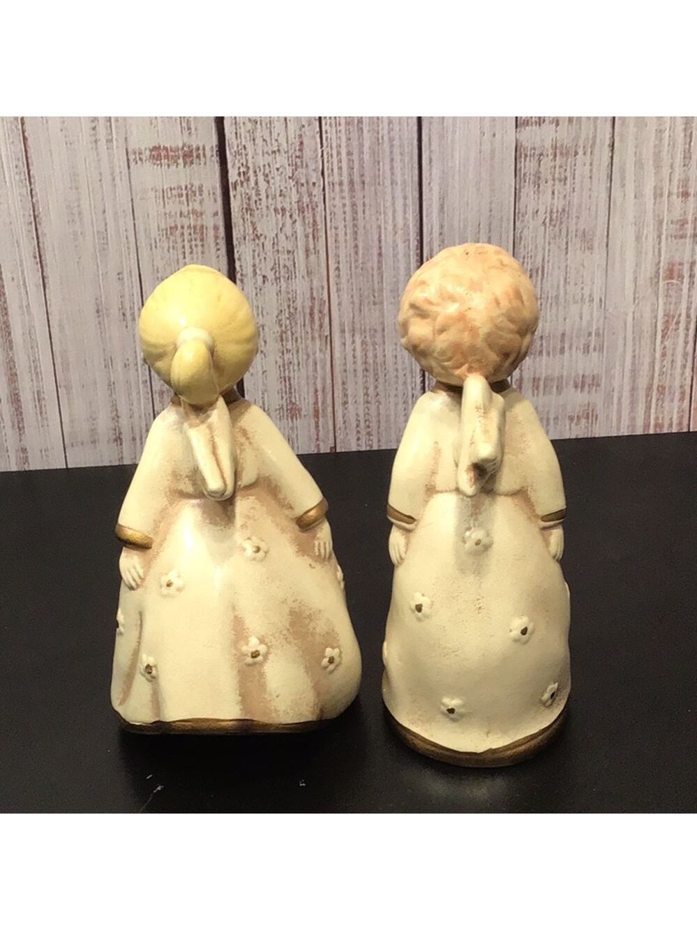 Vintage Chalkware kissing angels figurine set - Picture 4 of 7